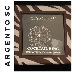 😃Argento SC Swarovski Elements Cocktail Ring